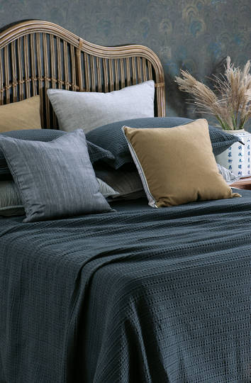 Bianca Lorenne - Mizumi Bedspread / Pillowcase / Eurocase - Dark Prussian Blue
